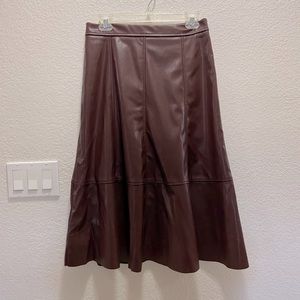 Vegan Leather Midi Skirt